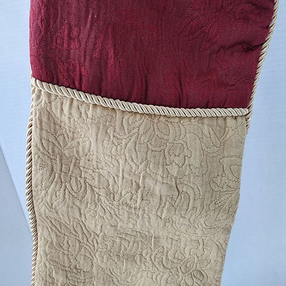 Rodeo Home Burgundy Gold Christmas Stocking Embroidered Baroque Extra Big